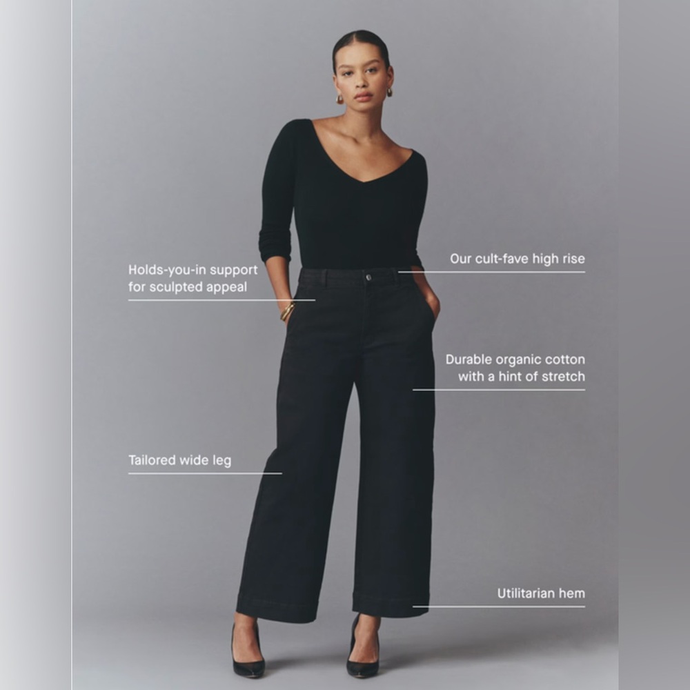 Everlane Utility Wide-Leg Pant Black - 2R